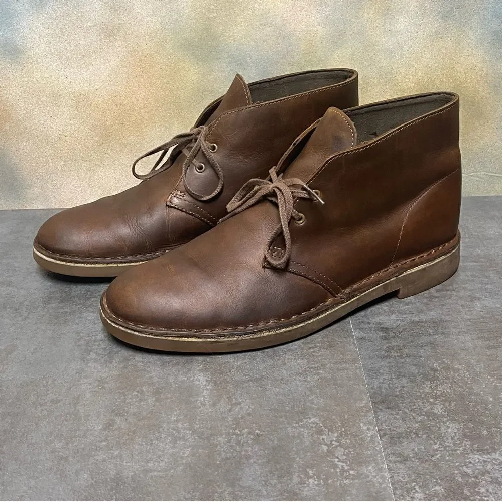 Clarks Classic Leather Brown Chukka Boots Men's Size 10M